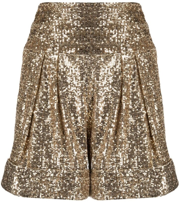 high waisted sequin shorts