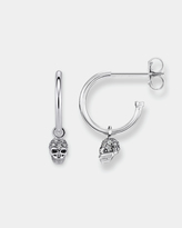 Thumbnail for your product : Thomas Sabo Diamond Skull Hoop Earrings