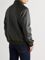 Thumbnail for your product : Loro Piana Full-Grain Leather Bomber Jacket - Men - Green - XXL
