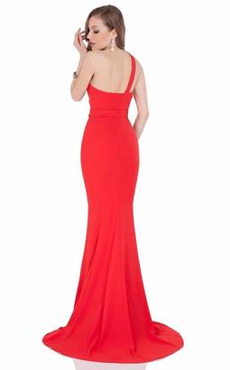 Terani Couture Lustrous One Shoulder Straight Neck Column Gown 1621E1508