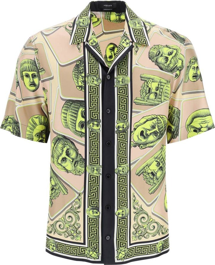 Versace Informal Shirt Twill Silk Fabric Medusa Harness Print - ShopStyle