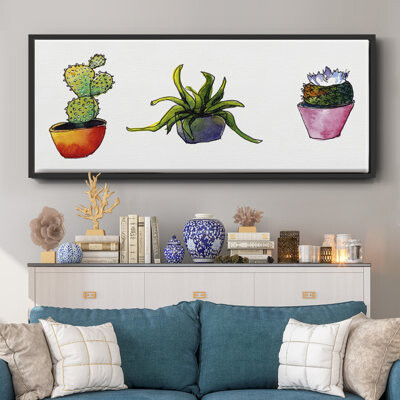 Red Barrel Studio Vibing Succulents I- Framed Canvas