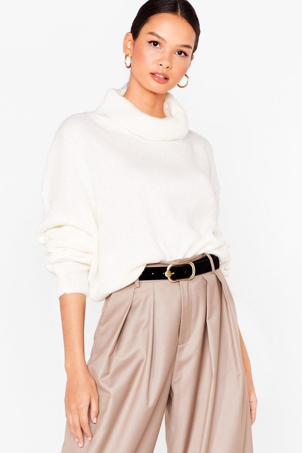 cream colored mock turtleneck