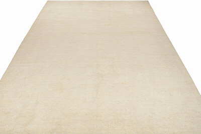 Rug & Kilim's Modern Textural Oversized Rug With Striae Of Beige