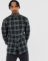 Thumbnail for your product : ASOS DESIGN skinny check shirt in khaki