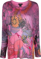 Floral Print Silk Jumper 