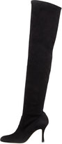 Thumbnail for your product : Manolo Blahnik Pascalare Over-the-Knee Stretch Suede Boot, Black