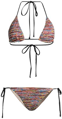 Missoni Two-Piece Striped Metallic String Bikini Set - ShopStyle