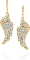 Thumbnail for your product : Kenneth Jay Lane Gold-plated crystal wing earrings