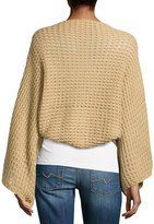 Thumbnail for your product : Neiman Marcus Cape-Sleeve Open-Front Cardigan, Camel