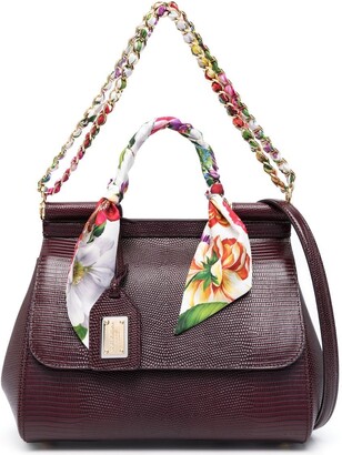 Dolce & Gabbana Medium Dauphine Leather Sicily Bag in Purple