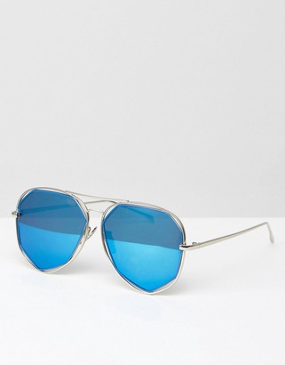 A. J. Morgan AJ Morgan Aviator Sunglasses in Turquoise Mirror with Cut Out Frame