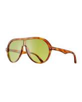 Thumbnail for your product : Tom Ford Men's Universal-Fit Acetate Aviator Shield Sunglasses