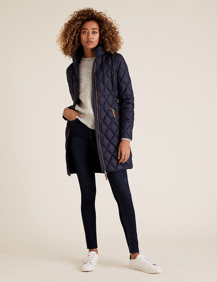 Marks and Spencer Feather & Down Quilted Puffer Coat ShopStyle