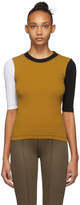Thumbnail for your product : Rosetta Getty Yellow and Black Cropped Sleeve T-Shirt