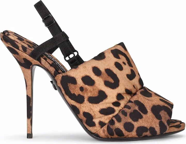 leopard open toe heels