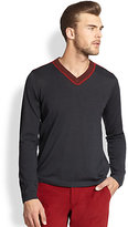 Thumbnail for your product : Armani Collezioni Needle Punch V-Neck Sweater
