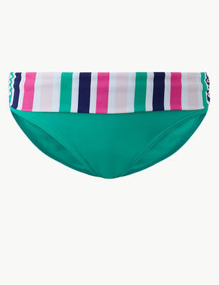 Marks and Spencer Striped Roll Top Bikini Bottoms