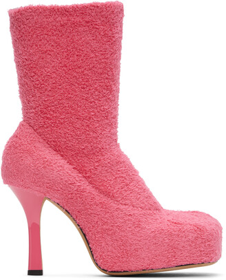Bottega Veneta Pink Knit The Bold Boots Shopstyle