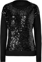 Thumbnail for your product : DKNY Black Silk-Cashmere Sequined Pullover