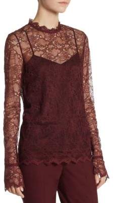 Theory Overlay Floral Lace Top