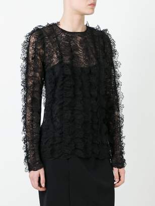 Givenchy ruffled lace long sleeve top
