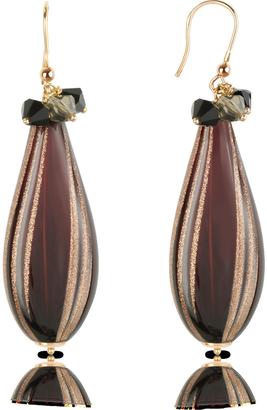 Murano House of Old Venice - Oval Gold Foil Drop Earrings