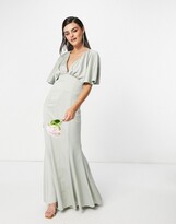 Thumbnail for your product : ASOS DESIGN Bridesmaid drape back satin maxi dress with button back detail