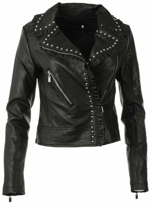 Black Frill Leather Jacket | Shop the world's largest collection of fashion  | ShopStyle UK