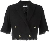 Thumbnail for your product : Sonia Rykiel cropped frayed tweed jacket - women - Cotton/Polyamide/Polyester/Cupro - 40