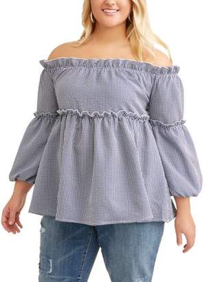 POOF Poof Junior Plus Off the Shoulder Ruffle Blouse