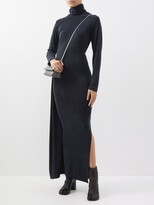 Thumbnail for your product : MM6 MAISON MARGIELA Side-slit Cupro-blend Maxi Dress - Black