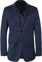 Thumbnail for your product : Façonnable Navy Cotton and Linen-Blend Blazer