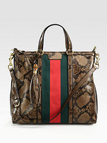 Thumbnail for your product : Gucci Rania Python Top-Handle Bag
