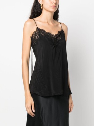 Zimmermann Lace-Trim Ruched Tank Top
