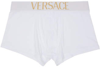 Versace Underwear White Low-Rise Logo Boxer Briefs