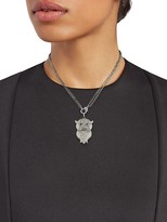 Thumbnail for your product : Nina Gilin Black Rhodium-Plated & Diamond Owl Pendant Double-Chain Necklace