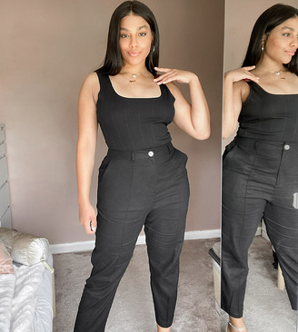 black linen trousers plus size