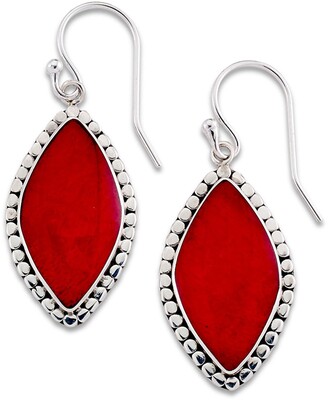 B09 Earring Oval Red Coral Divine Blood Drip