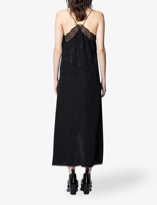 Zadig & Voltaire Risty lace-trim silk-jacquard dress