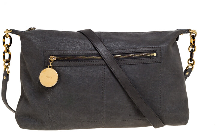 gray suede crossbody bag