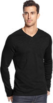 Thumbnail for your product : Alfani BLACK Long-Sleeve Ribbed V-Neck T-Shirt