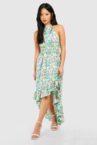 Thumbnail for your product : boohoo Petite Floral Ruffle Hem Shirred Waist Maxi