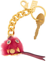 Thumbnail for your product : Sophie Hulme Maple gold-tone and shearling keychain