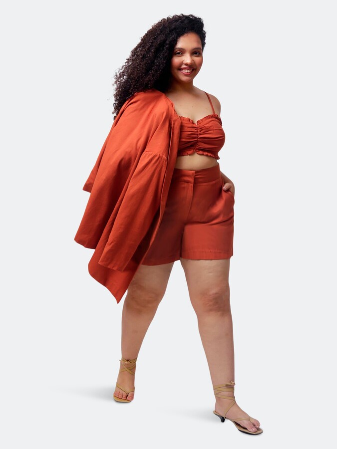 plus size red suit