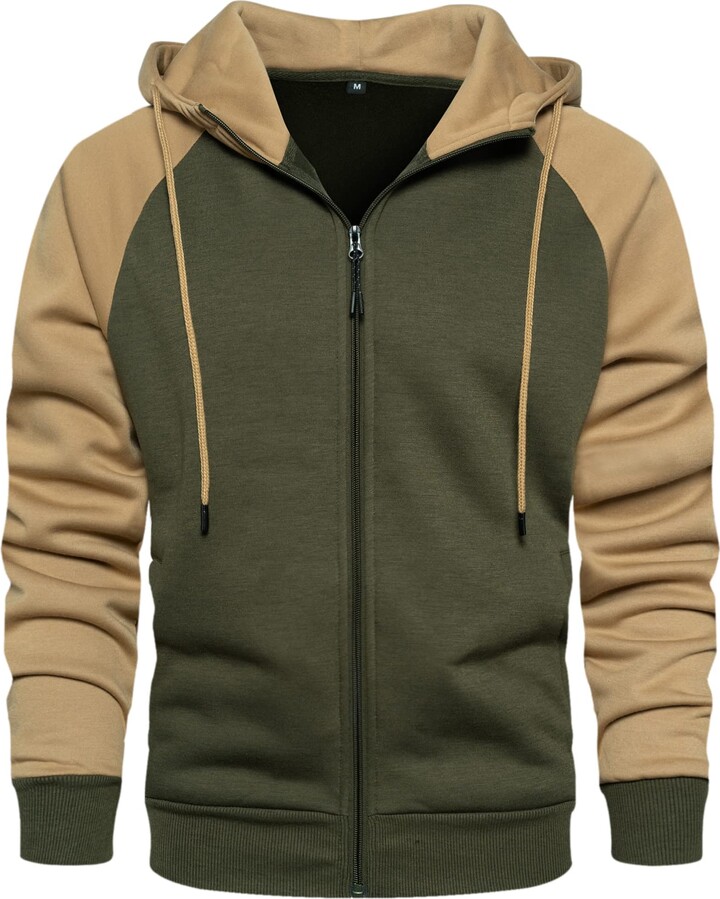 LBL Leading the Better Life Mens Hoodies Pullover Sweatshirts Long Sleeve  Color Block Hoody Mens Drawstring Casual Tops with Pockets Green L -  ShopStyle