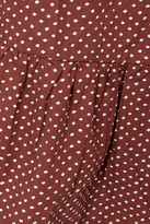 Thumbnail for your product : Faithfull The Brand + Net Sustain Farida Belted Polka-dot Cotton-poplin Midi Skirt - Brown