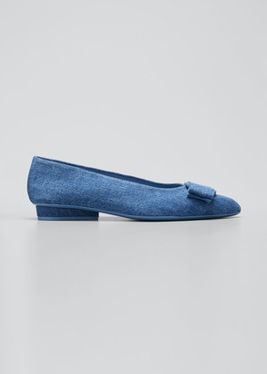denim ballet pumps