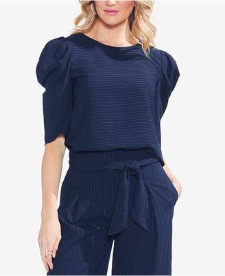 Vince Camuto Pinstripe Bubble-Sleeve Top