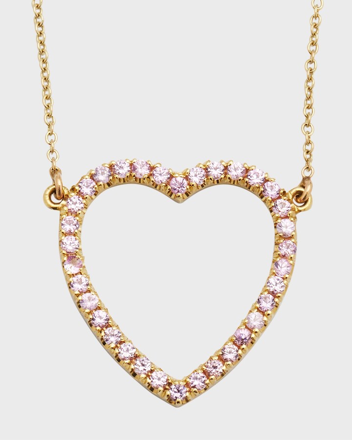 Pink Sapphire Heart Necklace | ShopStyle